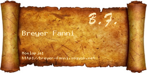 Breyer Fanni névjegykártya